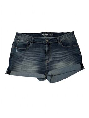 Denizen from Levi's High-Rise Dark Blue rolled cuff Denim Shorts Size 18